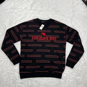 CHAINSAW MAN POCHITA CHAINSAW BLADE TOPOGRAPHIC CREWNECK SWEATER